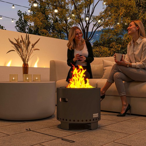 Smokeless fire pit with poker - fire,