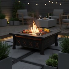 Outdoor Square Fire Pit Table