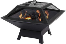 SQUARE FIRE PIT BBQ GRILL
